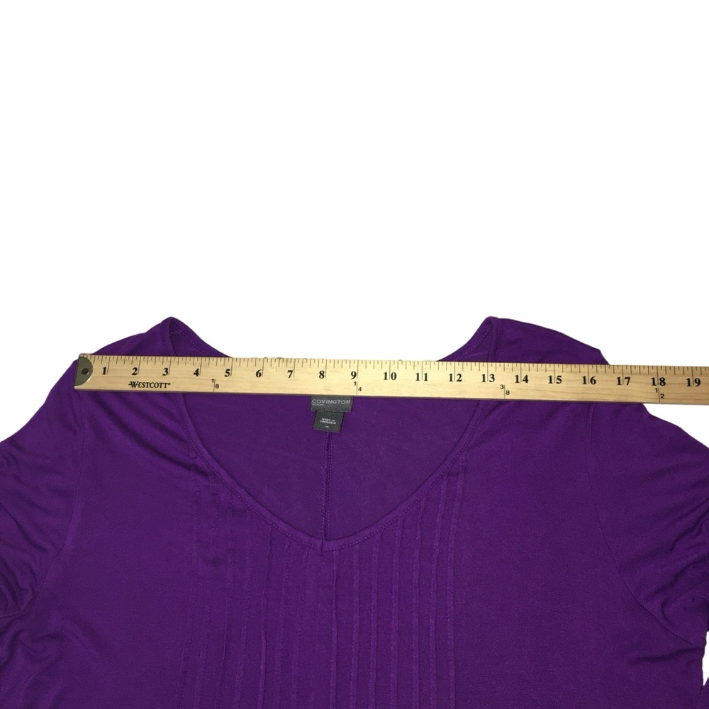 Covington Purple Front Pintucked Curved Hem Top - Women’s 1X - Picture 5 of 11